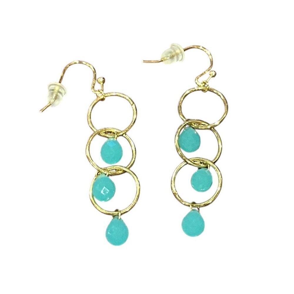 TAI Stone Drop Earrings in Gold